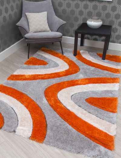 Luxus Ripples Orange Rug – Elegant Design for Stylish Home Décor