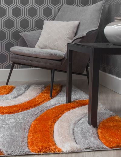 Luxus Ripples Orange Rug – Elegant Design for Stylish Home Décor