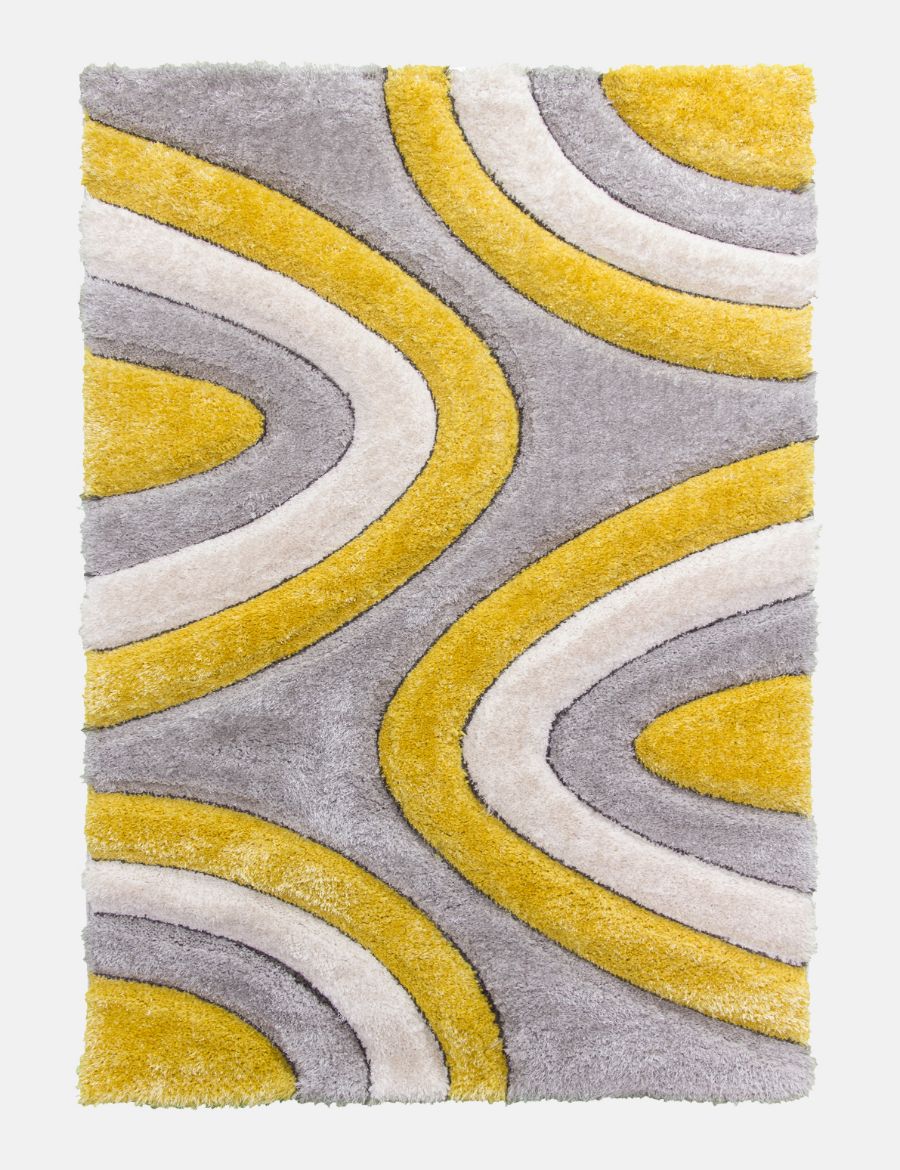 Luxus Ripples Multi Yellow Rug - Transform Your Home with Ireland's Best Stylish Comfort!