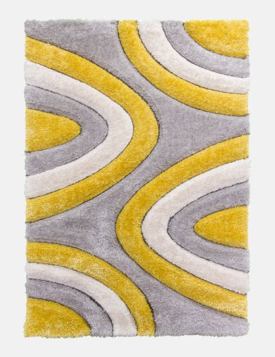 Luxus Ripples Multi Yellow Rug - Transform Your Home with Ireland's Best Stylish Comfort!