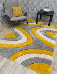 Luxus Ripples Multi Yellow Rug - Transform Your Home with Ireland's Best Stylish Comfort!