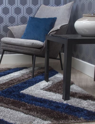 Luxus Cascade Navy Rug - Best in Ireland for Elegant Home Décor