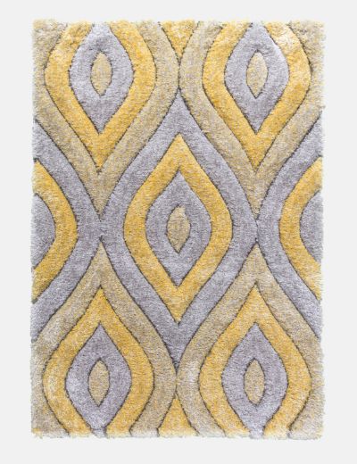 Luxus Yellow Teardrop Rug – Elegant Design for Stylish Interiors