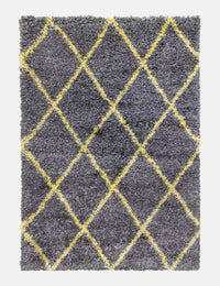 Fantasy Trellis - Dark Grey / Yellow