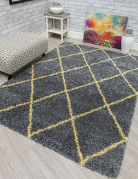 Fantasy Trellis - Dark Grey / Yellow