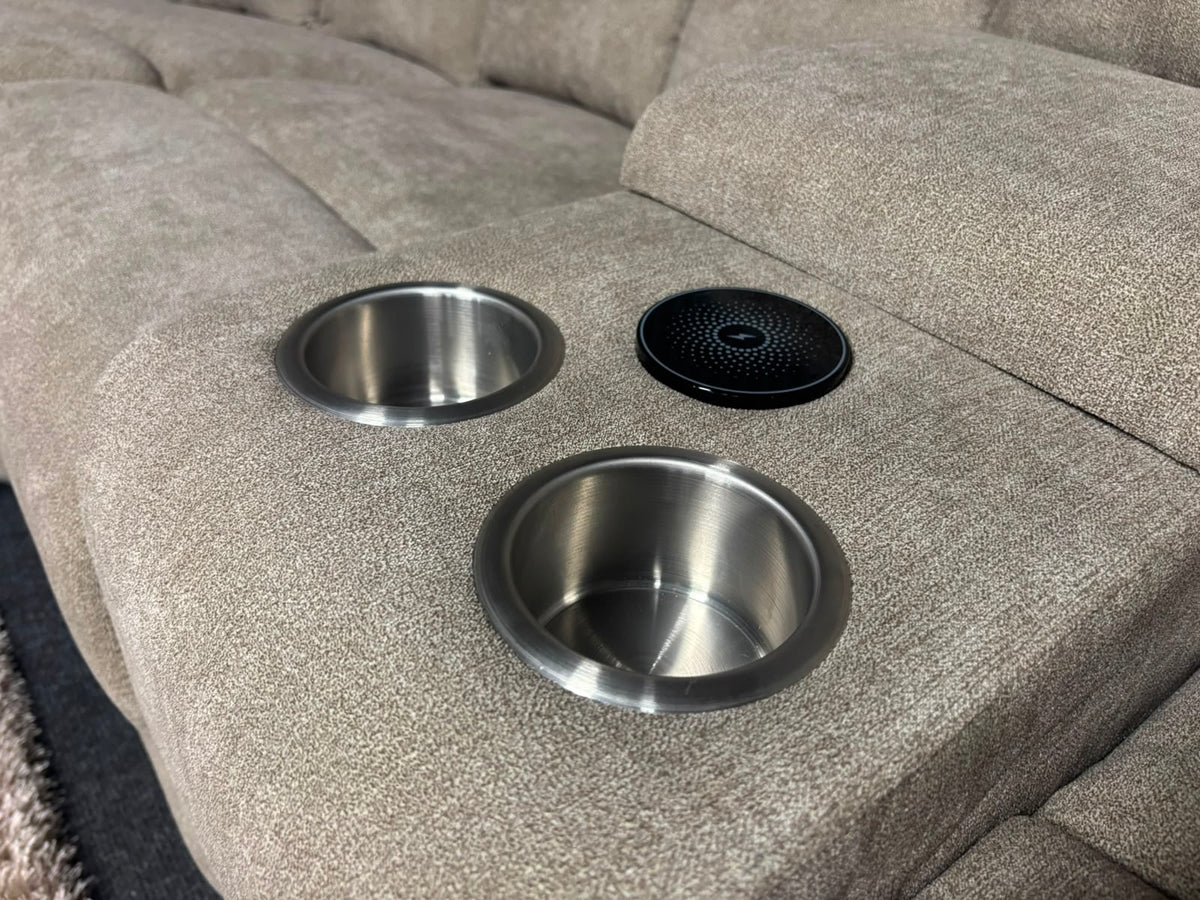 Wyatt Corner Sofa with Wireless Charging & Drink Consoles