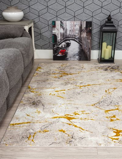 Glitz Marble Ochre Rug