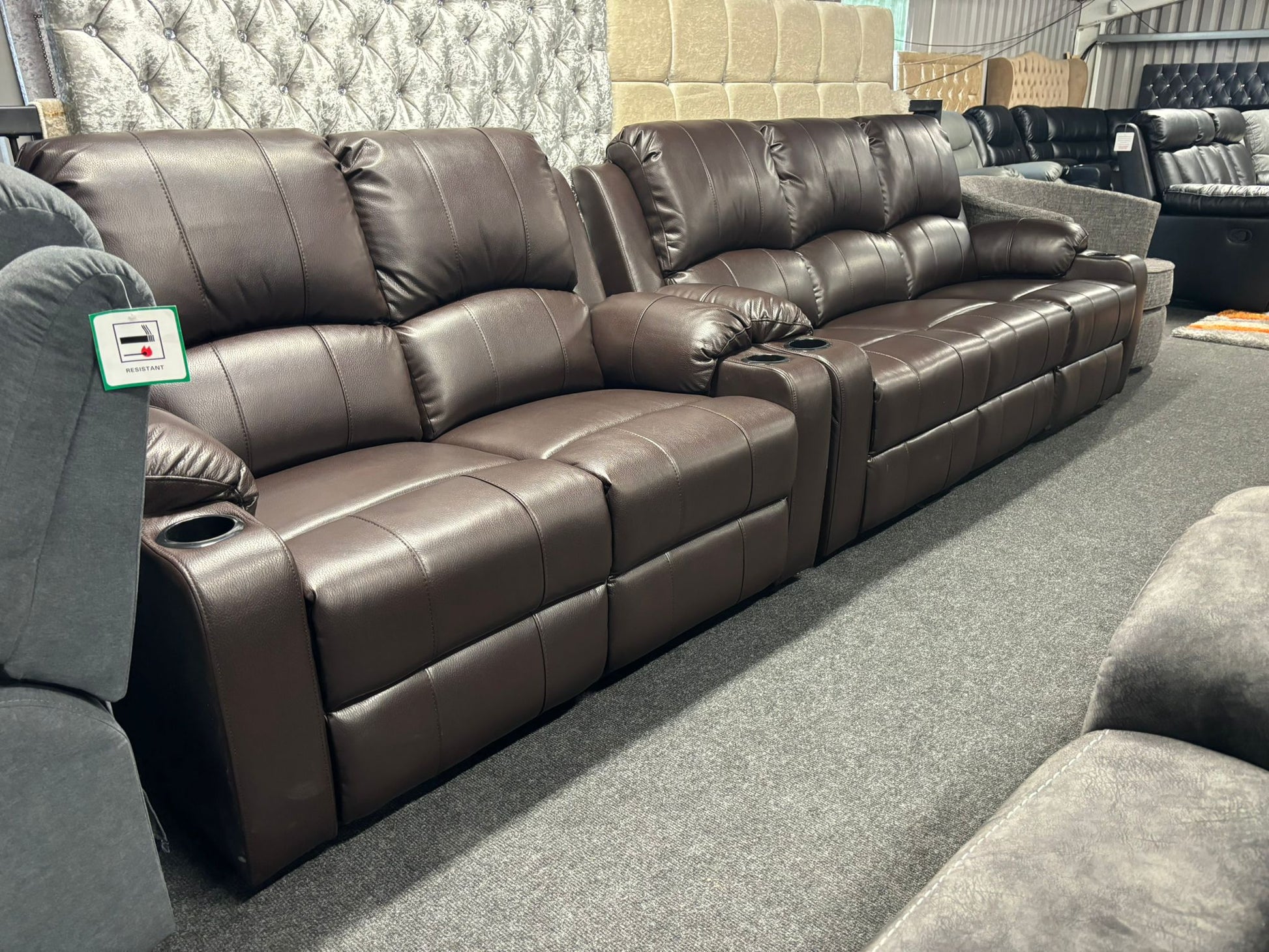 Lexus Leather Sofa Range – With Cup Holders & Full Recliners