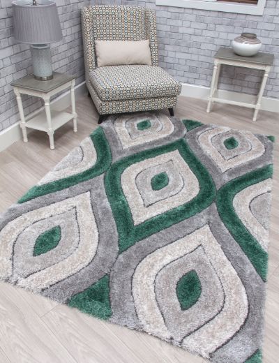 Luxus Teardrop Green Rug