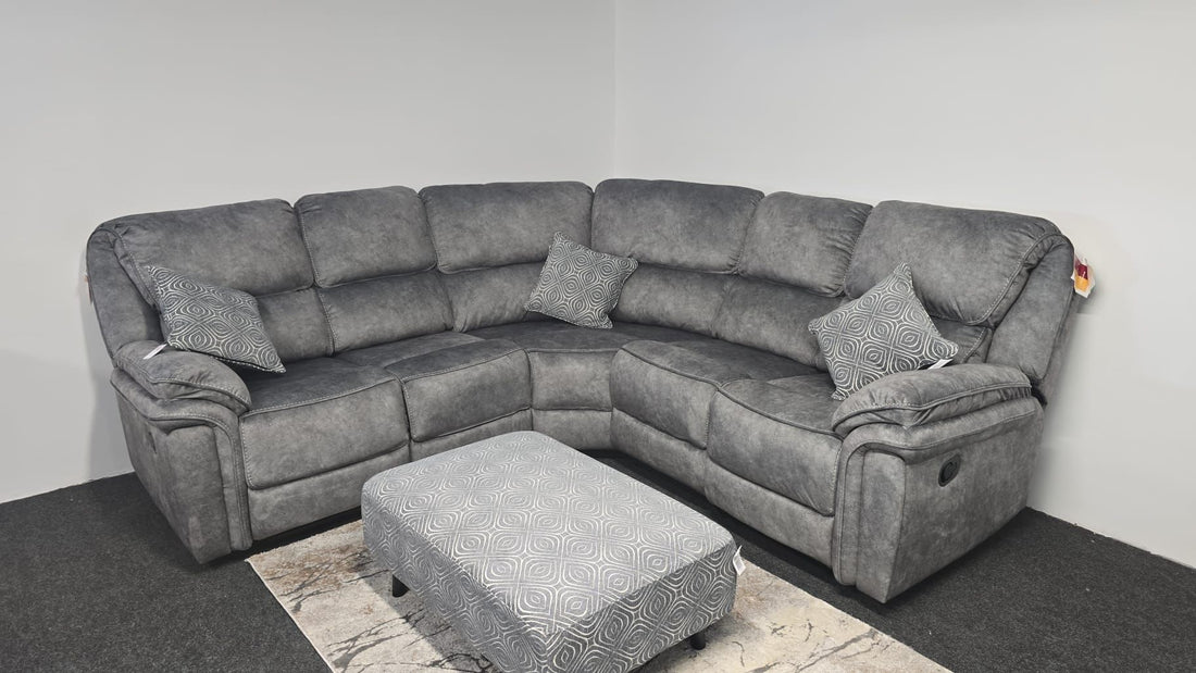 Greta Manual Recliner – Classic Comfort in Stylish Grey Fabric