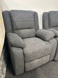 Grey Fabric Madrid Recliner Sofa Suite