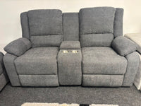 Grey Fabric Madrid Recliner Sofa Suite