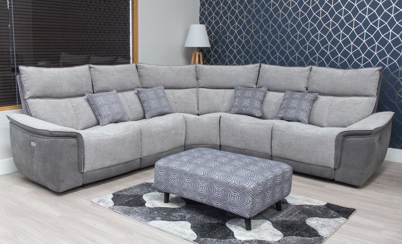 Occasional  Poppy Footstool & Cushion Set - Grey