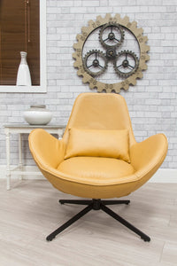 Occasional Swirl Swivel Chair - Ochre