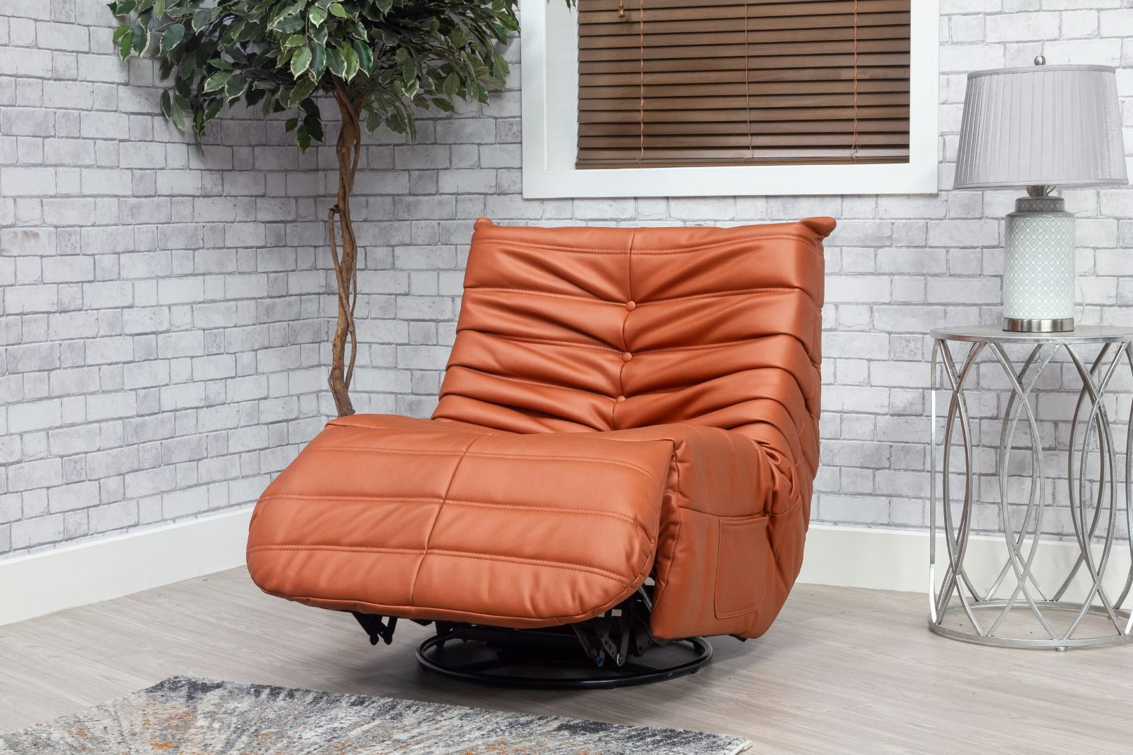Occasional Capri Swivel Rocker Recliner - Pumpkin