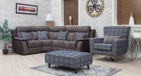 Occasional Poppy Swivel Chair  Footstool & Cushions - Navy