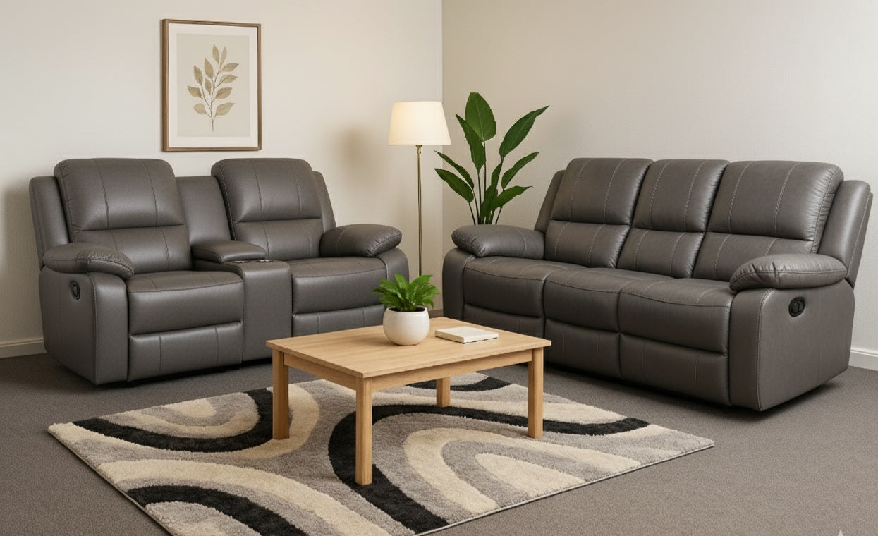 Madrid Grey Leather from Denis McGinley Furniture